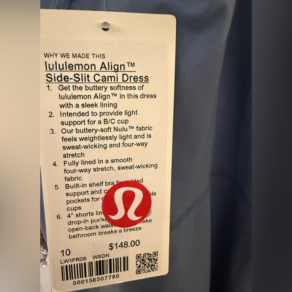 Lululemon Align Side-Slit Cami Dress Washed Denim Sz 10 - Picture 6 of 8